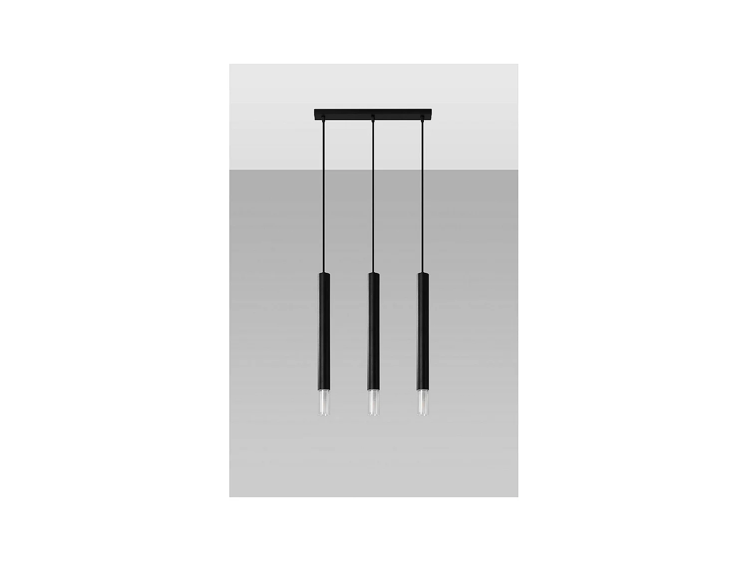 Sollux Lighting Wezyr Plafonnier suspendu Bar, noir, 3x G9