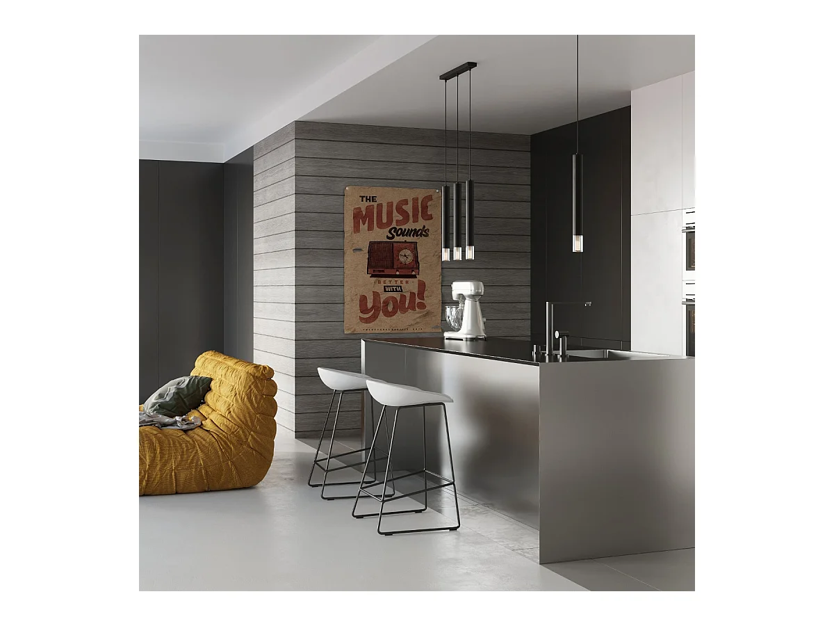 Sollux Lighting Wezyr Plafonnier suspendu Bar, noir, 3x G9