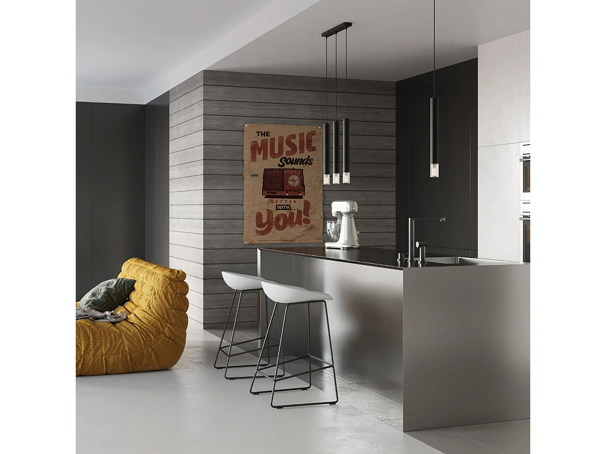 Sollux Lighting Wezyr Plafonnier suspendu Bar, noir, 3x G9