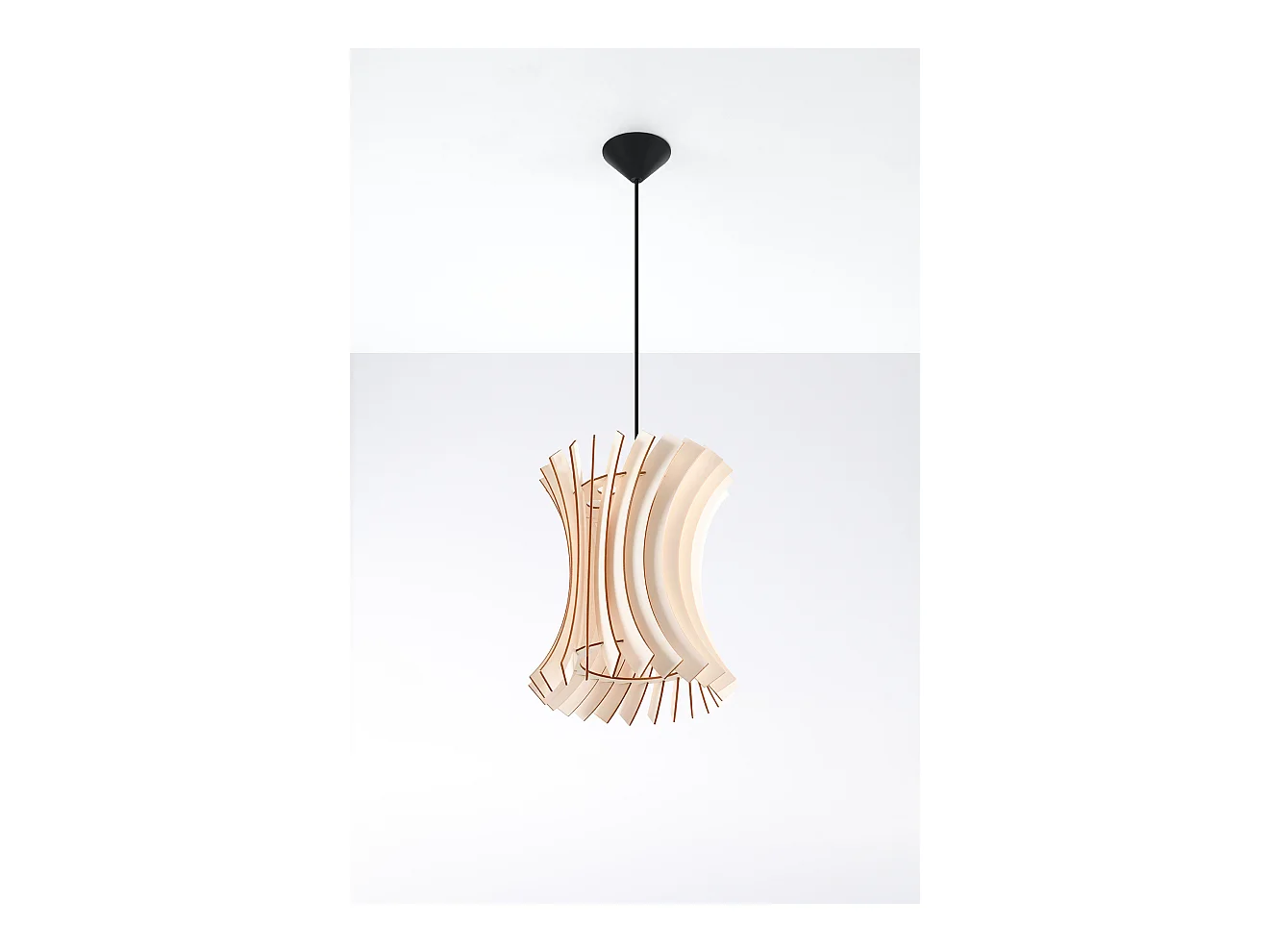 Sollux ORIANA Lampe à Suspension Wire Frame Bois Naturel E27