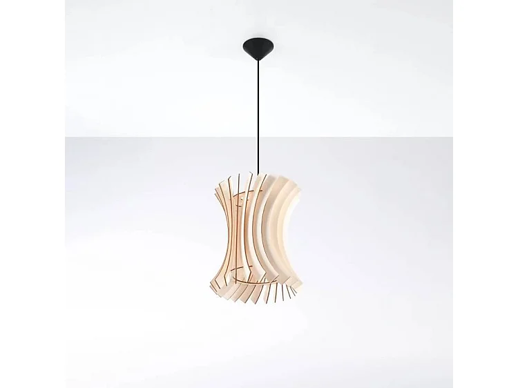 Sollux ORIANA Lampe à Suspension Wire Frame Bois Naturel E27