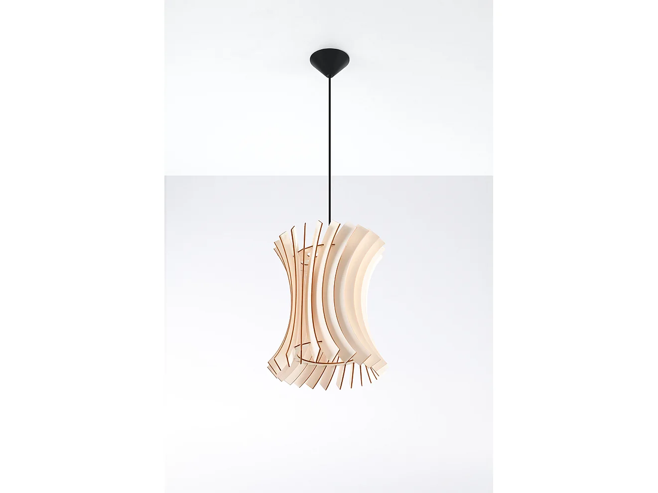Sollux ORIANA Lampe à Suspension Wire Frame Bois Naturel E27