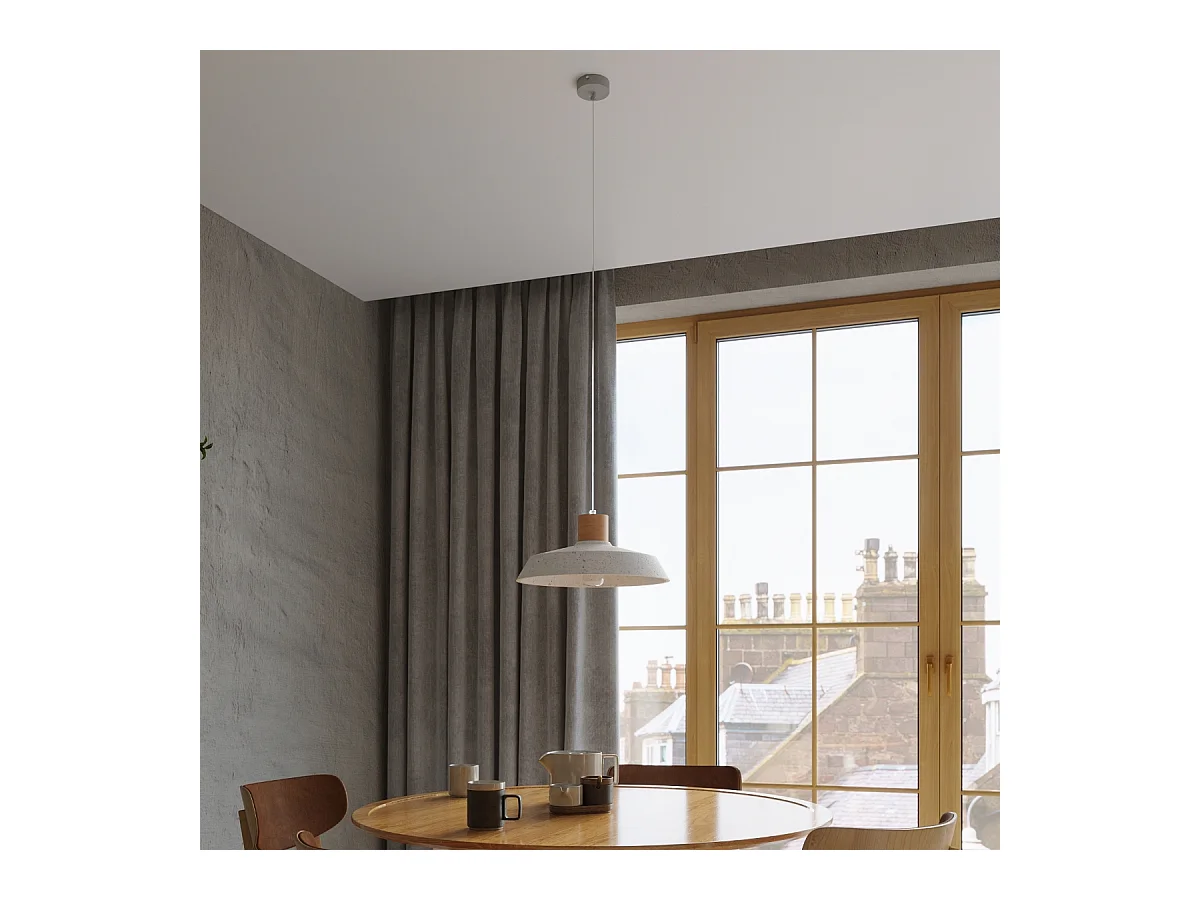 Hanglampen Afra Industrieel Van  - 1 Lichtbronnen - L.40 X H.115 Cm - Grijs