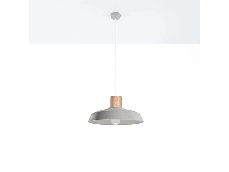 Hanglampen Afra Industrieel Van  - 1 Lichtbronnen - L.40 X H.115 Cm - Grijs