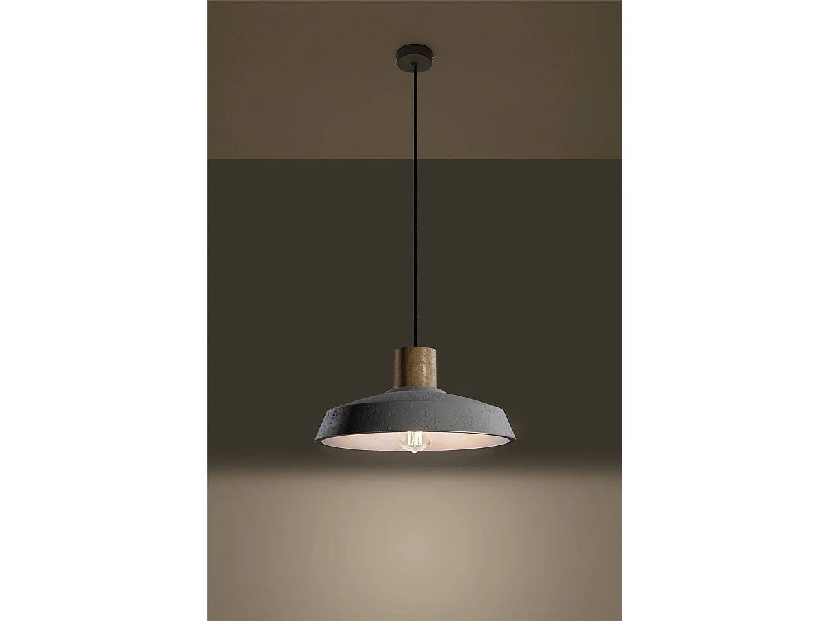 Hanglampen Afra Industrieel Van  - 1 Lichtbronnen - L.40 X H.115 Cm - Grijs