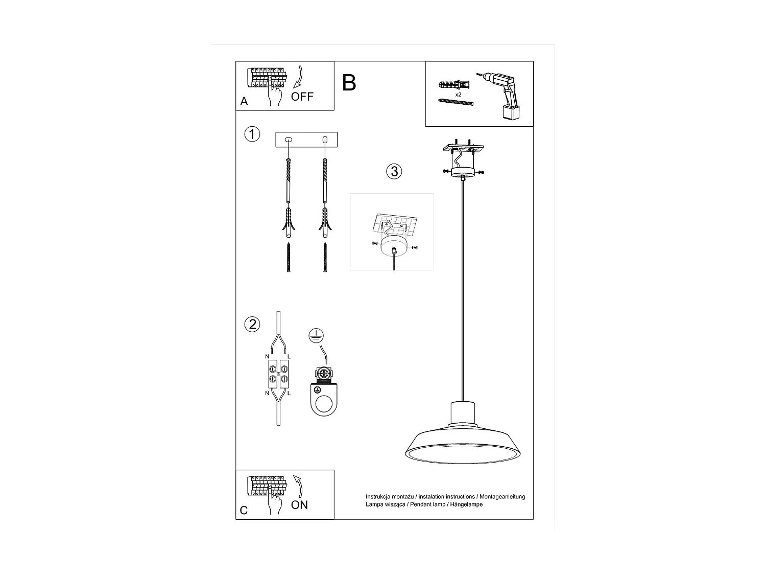 Hanglampen Afra Industrieel Van  - 1 Lichtbronnen - L.40 X H.115 Cm - Grijs