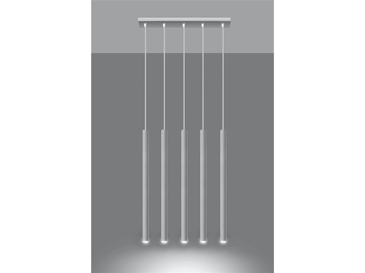 Sollux PASTELO - 5 licht Staight Bar Drop Anhänger Weiß, G9