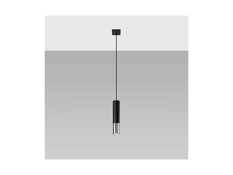 Sollux LOOPEZ Suspension Slim 8cm Noir, Chrome GU10