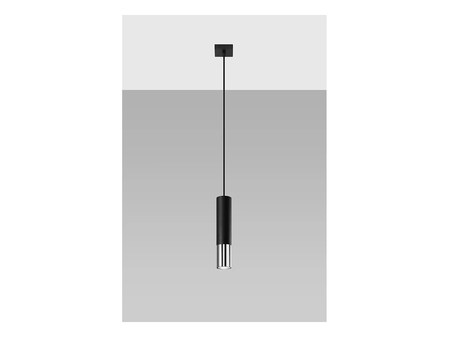 Sollux LOOPEZ Suspension Slim 8cm Noir, Chrome GU10