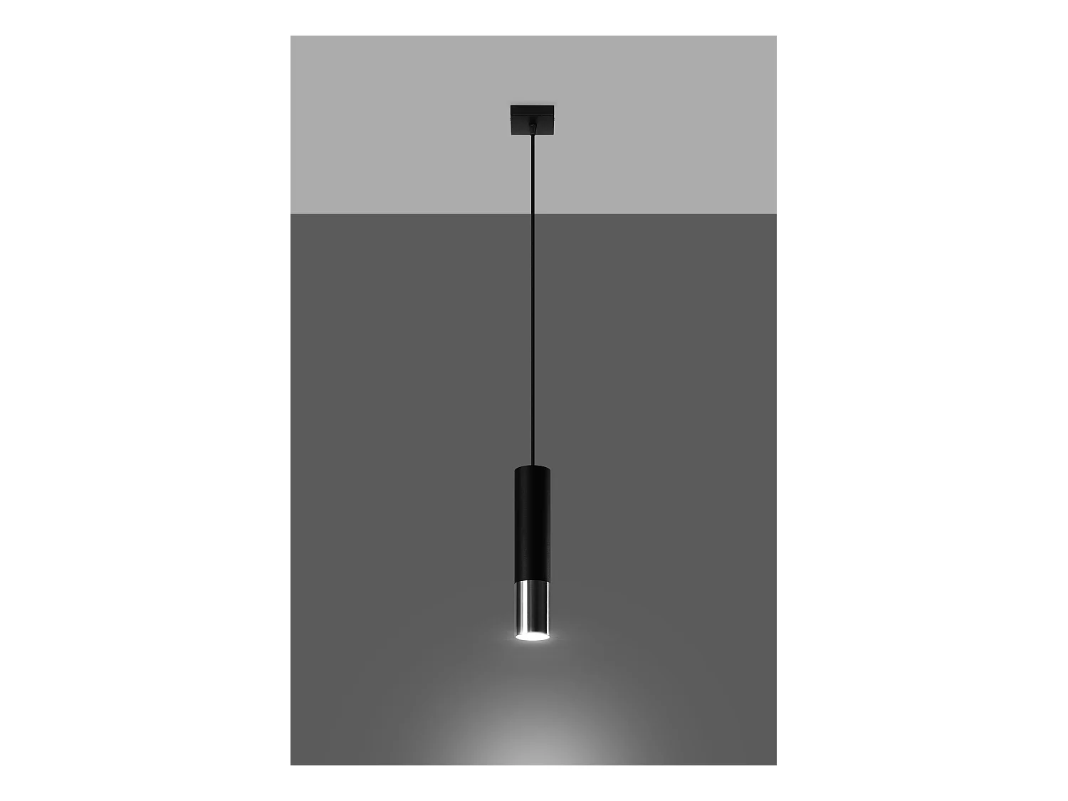 Sollux LOOPEZ Suspension Slim 8cm Noir, Chrome GU10