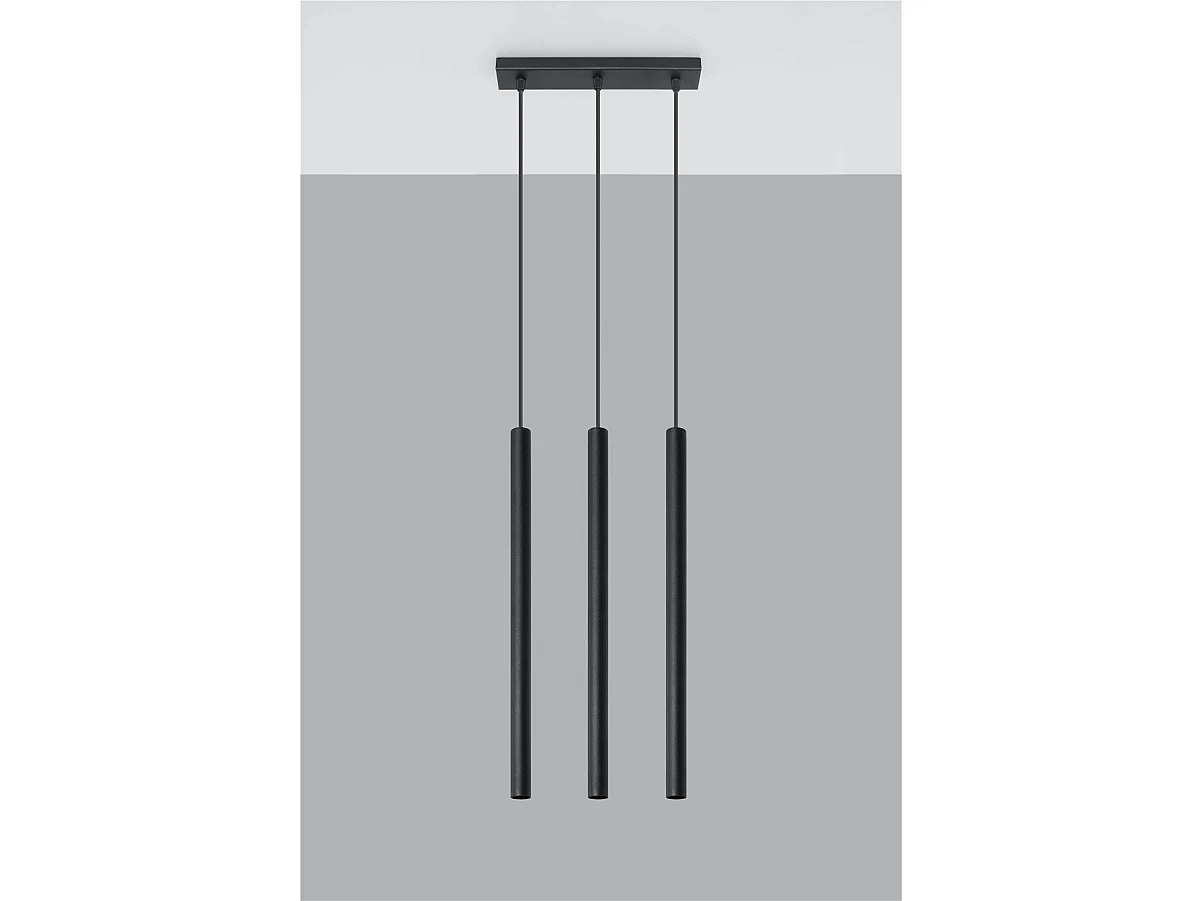 Hanglampen Pastelo Modern Van  - 3 Lichtbronnen - L.30 X H.90 Cm - Zwart