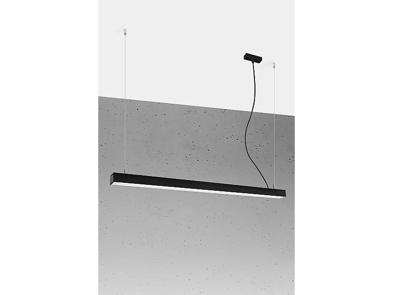 Lampada a sospensione lineare a barra dritta a LED da 115 cm integrata nera 4000K Lámpara colgante de barra recta lineal LED integrada de 115 cm negro 4000K