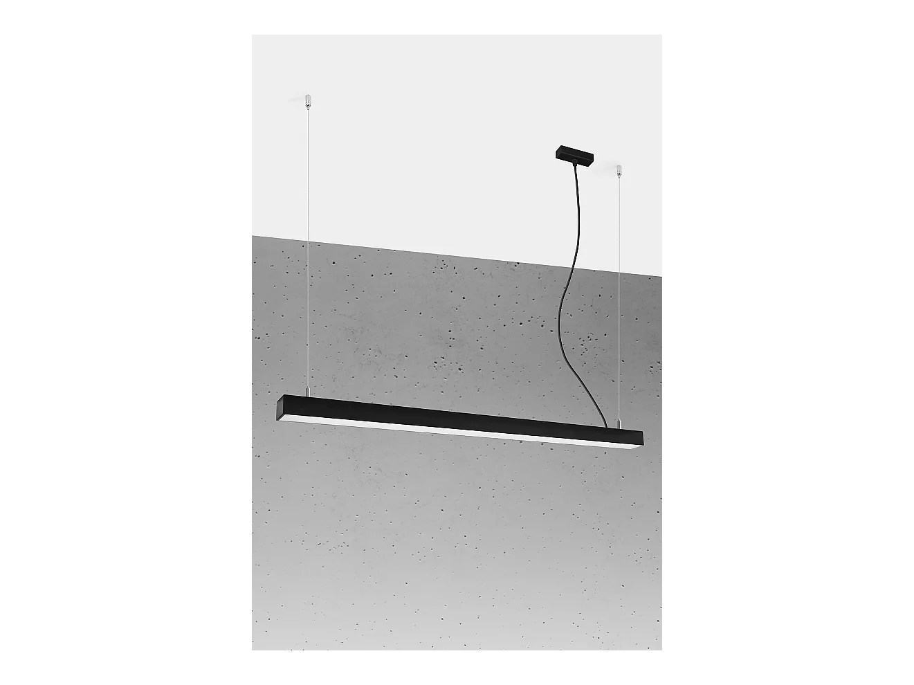 Hanglampen Pinne Minimalistisch Van  - 1 Lichtbronnen - L.118 X H.150 Cm - Zwart
