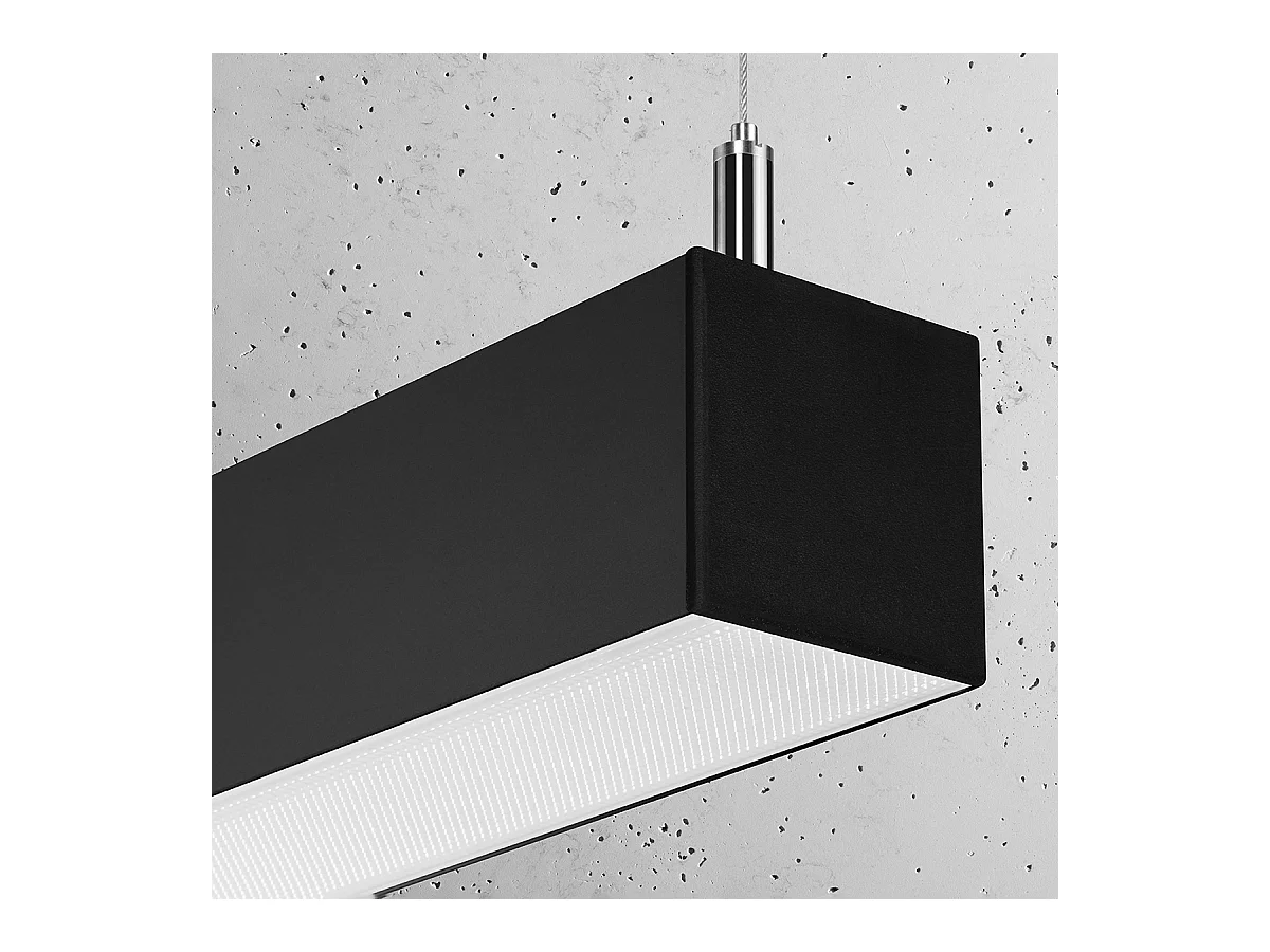 Hanglampen Pinne Minimalistisch Van  - 1 Lichtbronnen - L.118 X H.150 Cm - Zwart