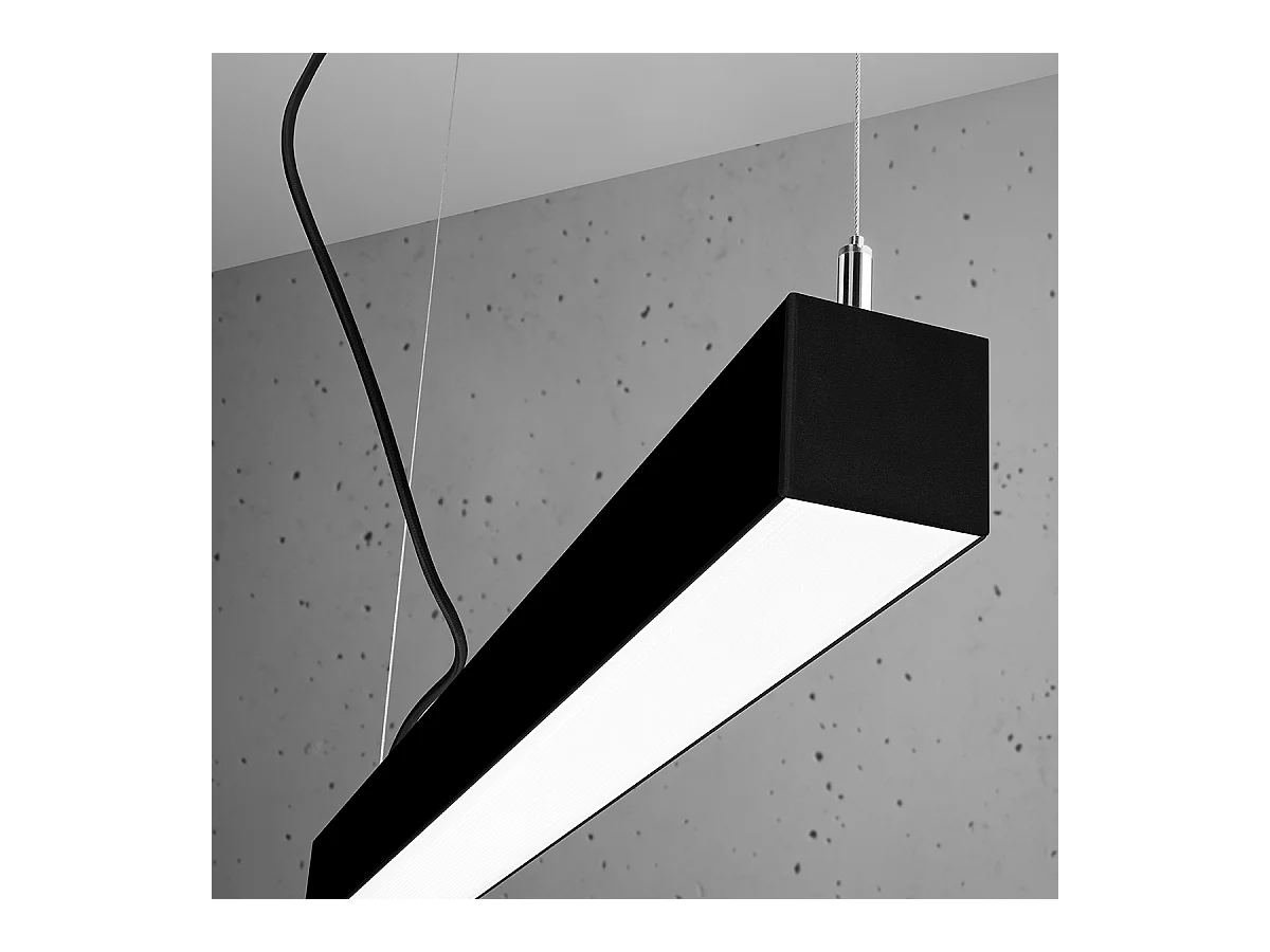 Hanglampen Pinne Minimalistisch Van  - 1 Lichtbronnen - L.118 X H.150 Cm - Zwart