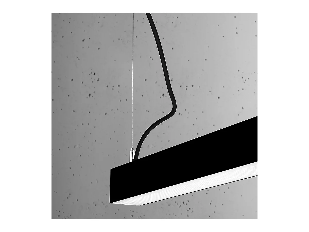 Hanglampen Pinne Minimalistisch Van  - 1 Lichtbronnen - L.118 X H.150 Cm - Zwart