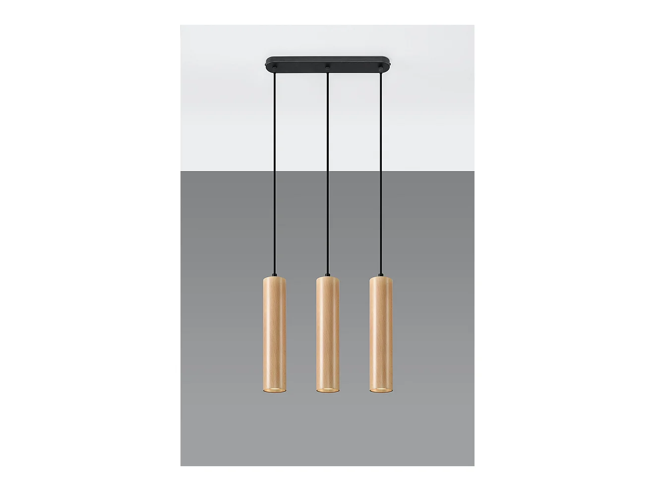 Lampa wisząca LINO 3L drewniana