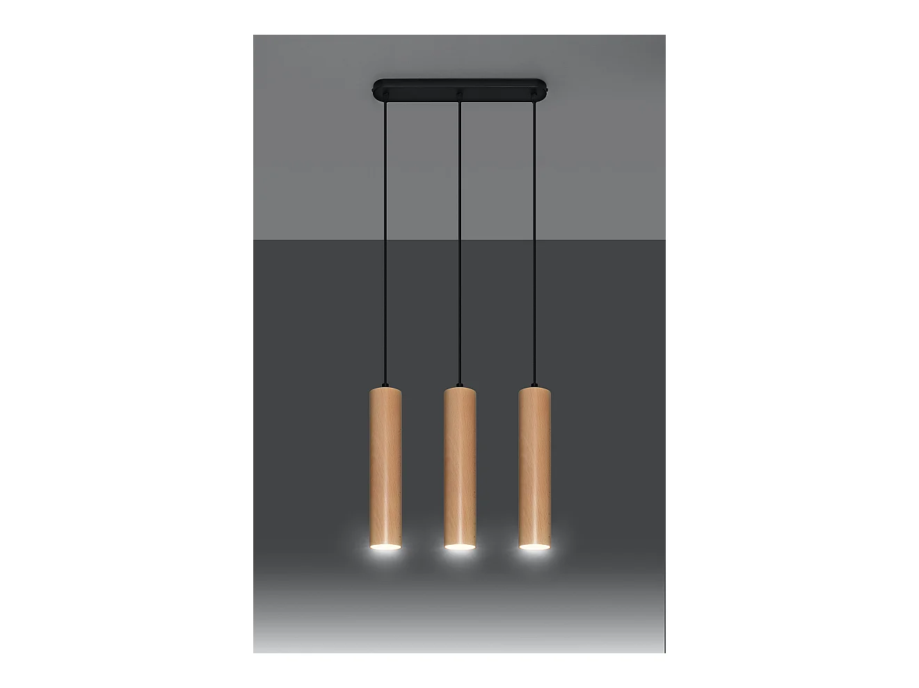 Lampa wisząca LINO 3L drewniana