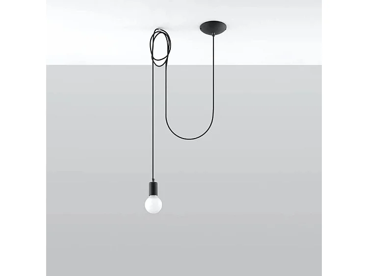 Sollux EDISON - 1 Lichtdeckenanhänger Schwarz, E27