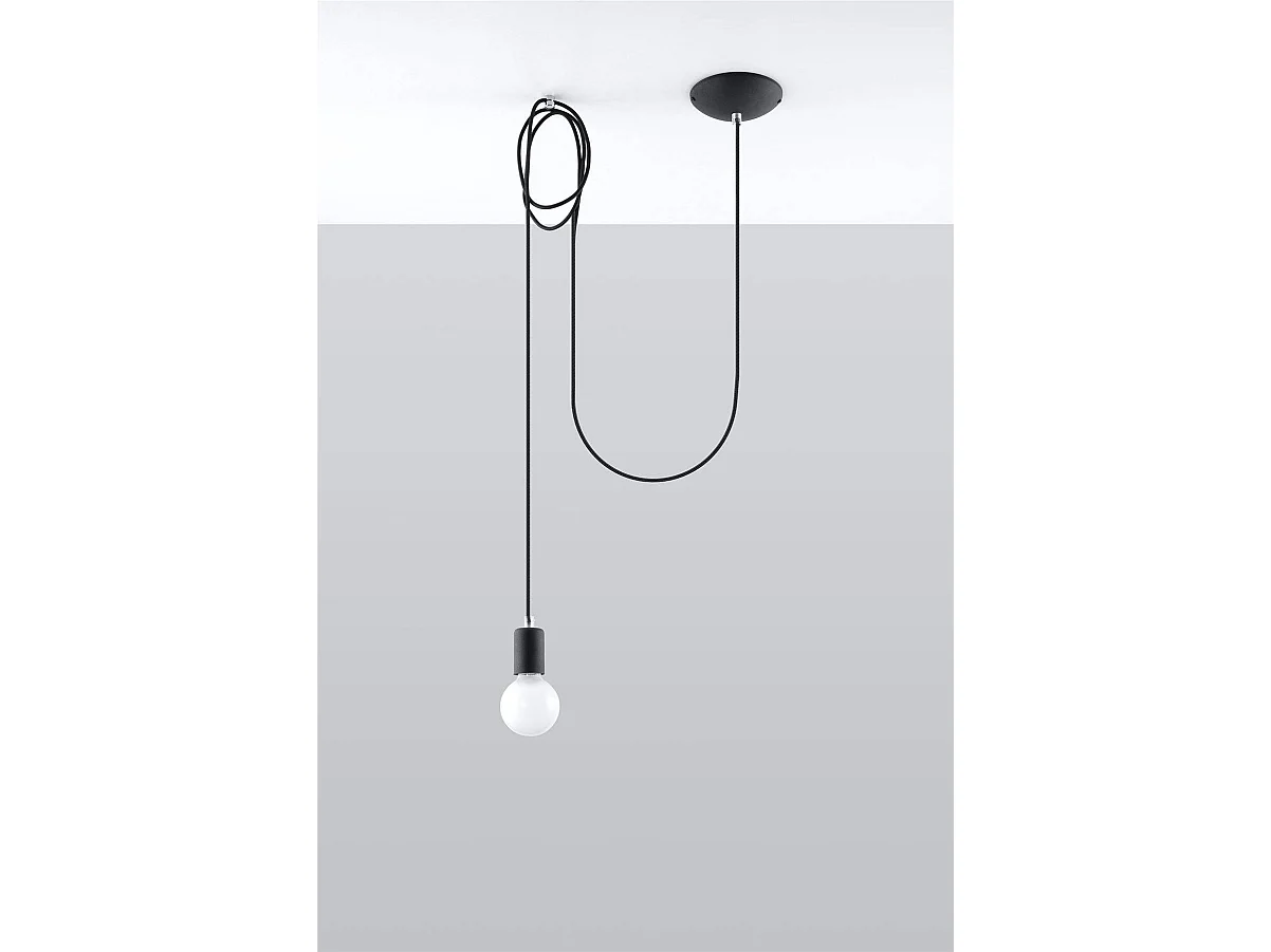 Sollux EDISON - 1 Lichtdeckenanhänger Schwarz, E27