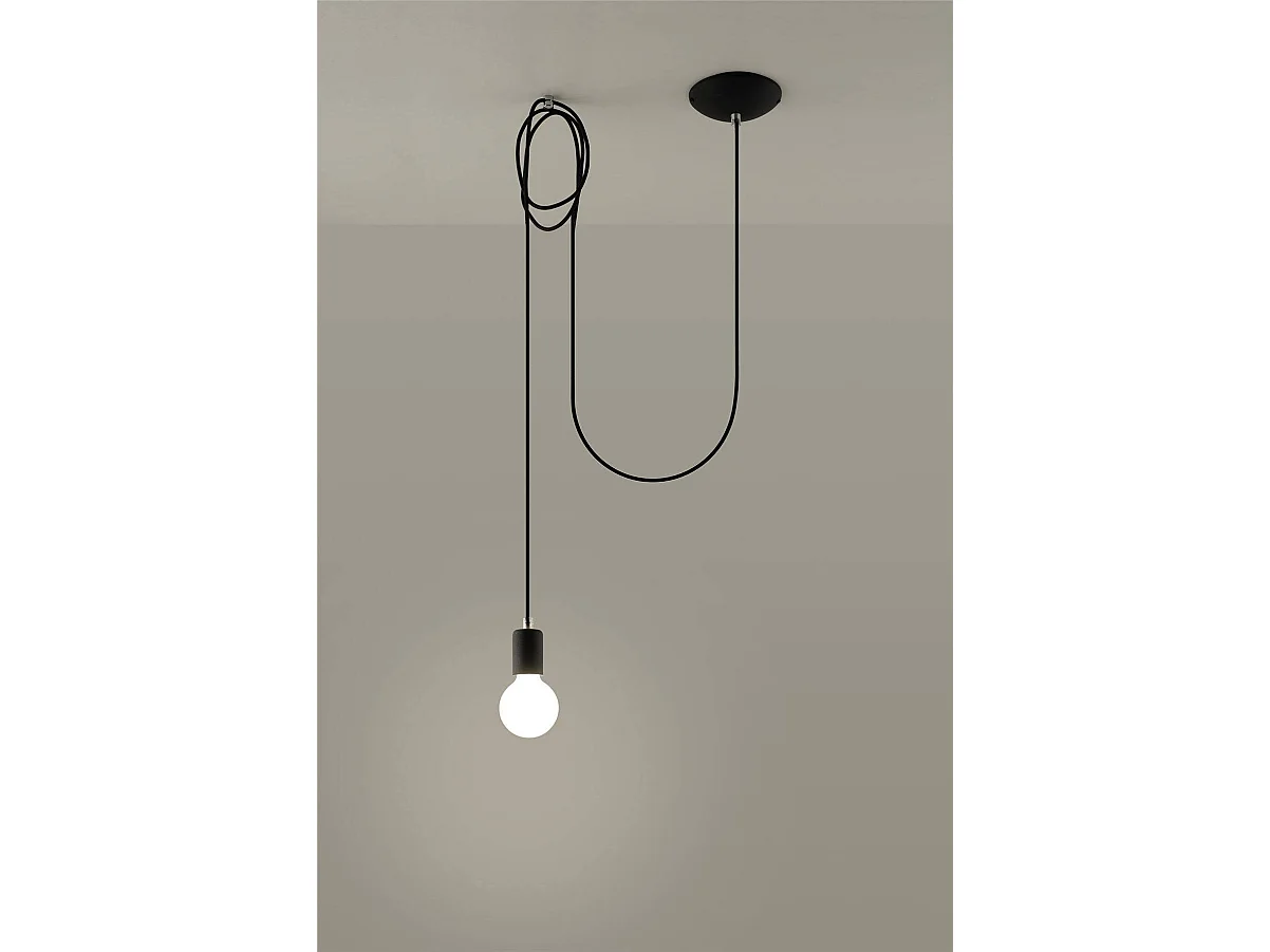 Sollux EDISON - 1 Lichtdeckenanhänger Schwarz, E27