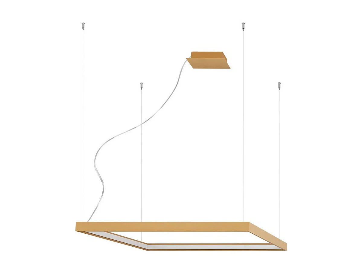 Sollux Lighting Nelya Plafonnier suspendu carré à DEL intégré, or, 4000K, 5757lm