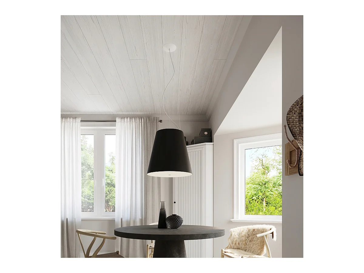 Sollux GENEVE Pendentif Dôme Classique Noir E27