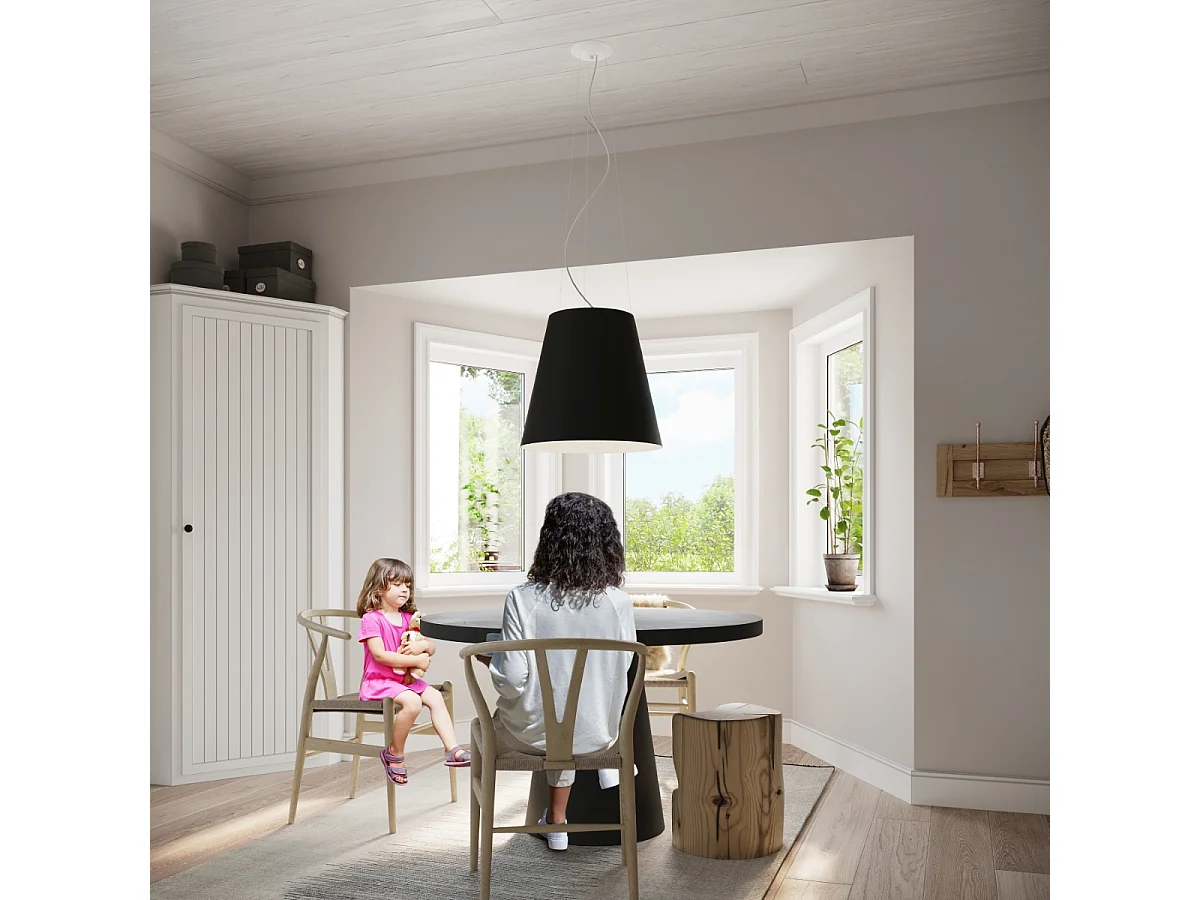 Sollux GENEVE Pendentif Dôme Classique Noir E27