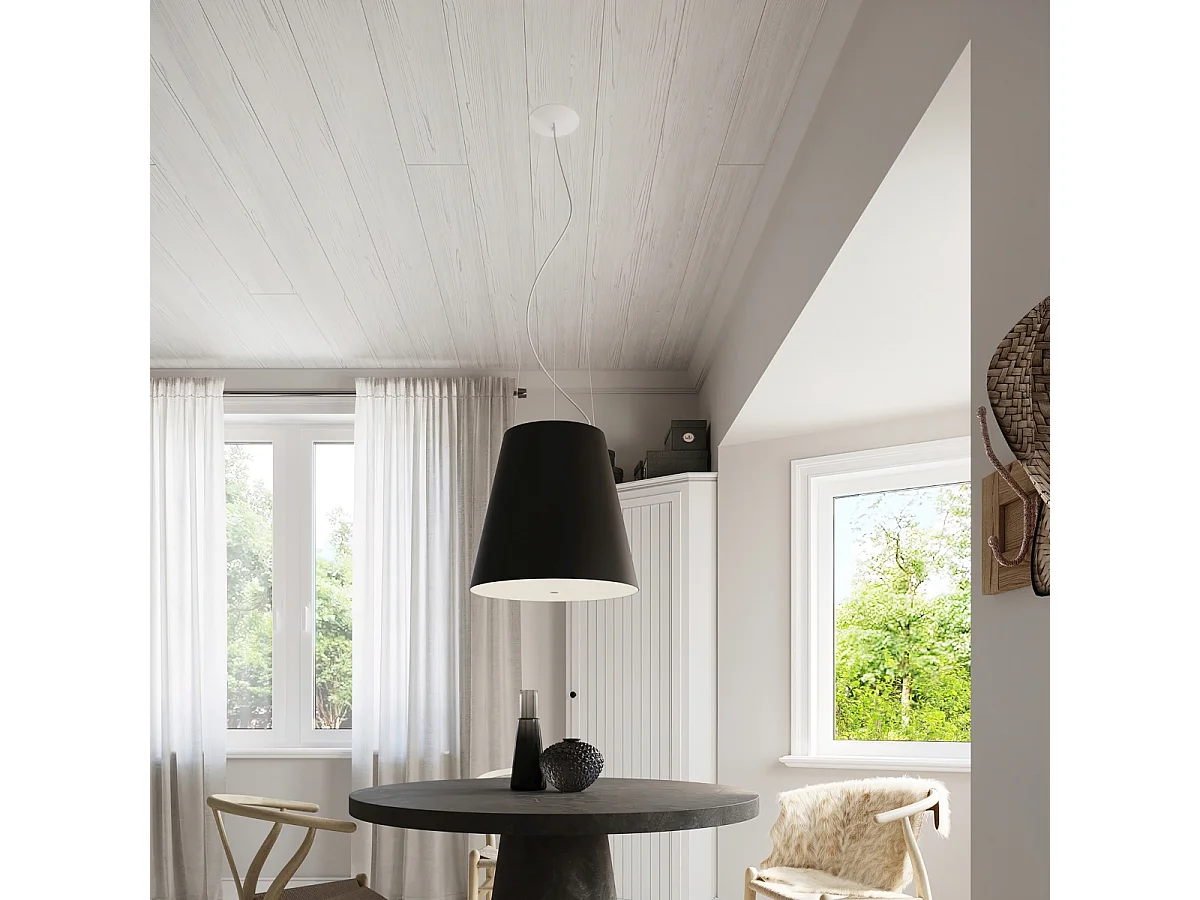 Sollux GENEVE Pendentif Dôme Classique Noir E27