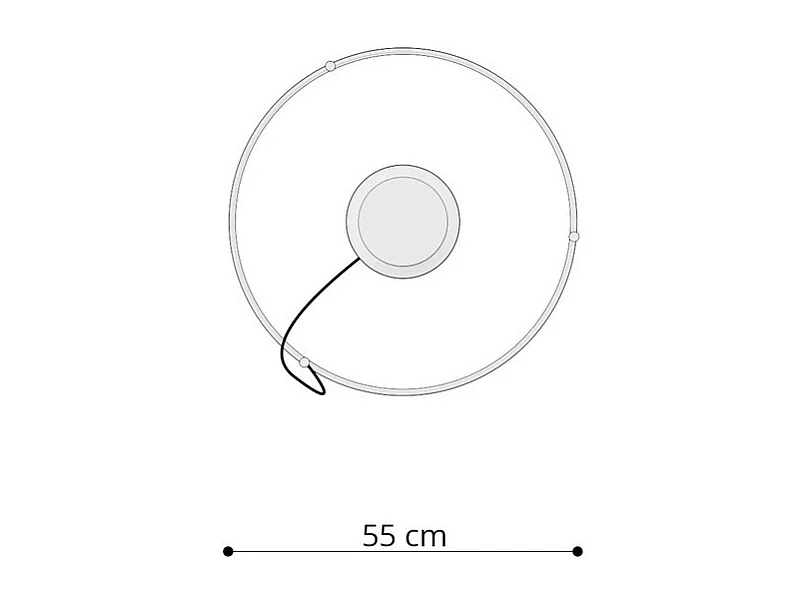 Sollux Lighting Rio Plafonnier suspendu à anneau LED intégré, noir, 3000K, 3870lm