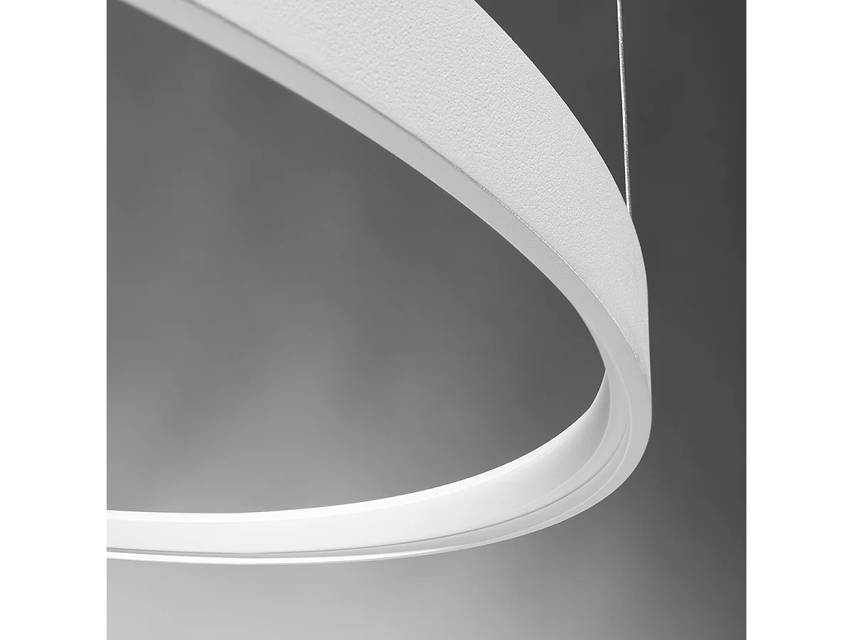 Sollux Lighting Rio Plafonnier suspendu à anneau LED intégré, noir, 3000K, 3870lm