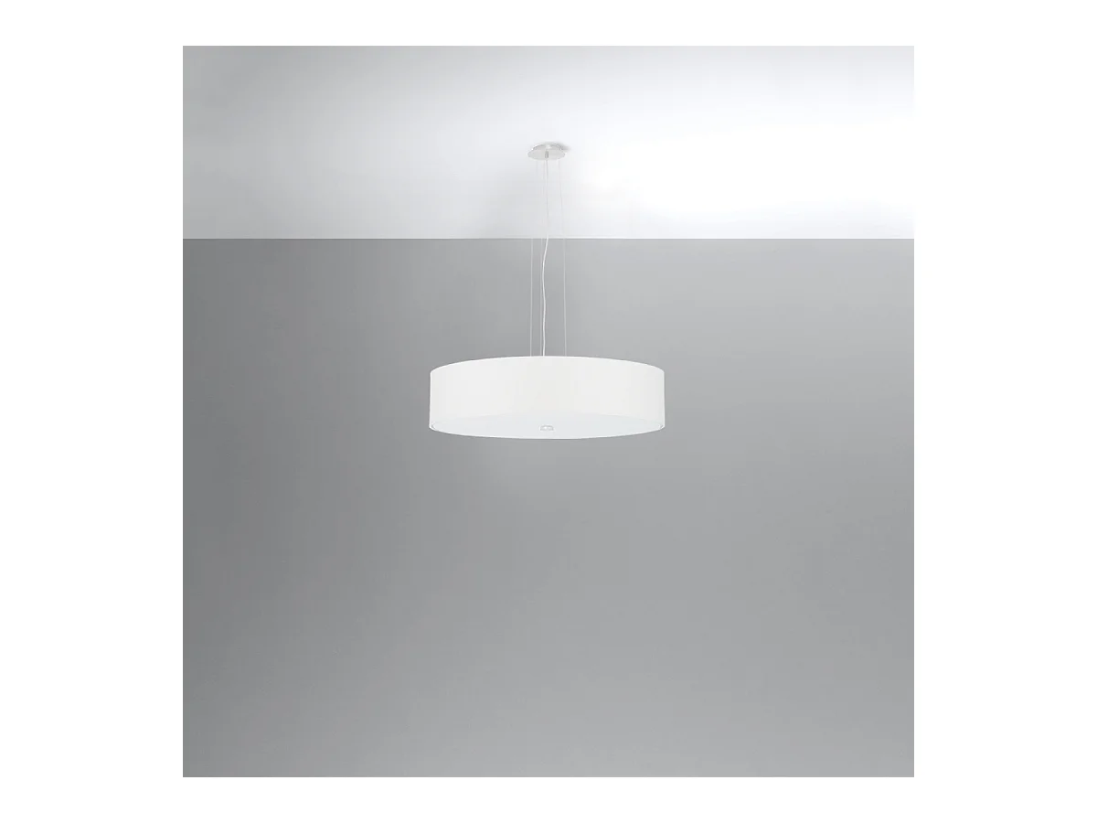 Lampadario Cilindrico Bianco 50cm E27 Lámpara colgante cilíndrica Blanca 50cm E27