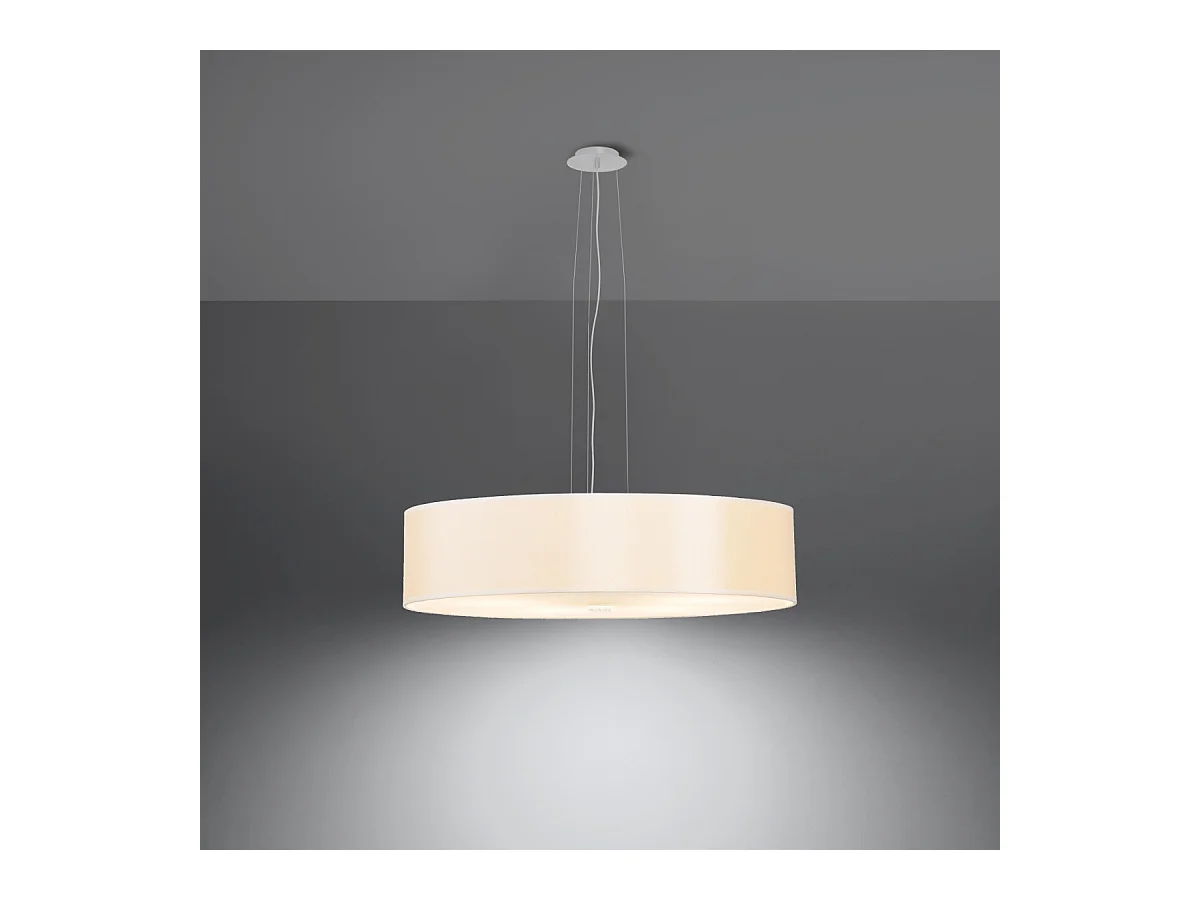 Lampadario Cilindrico Bianco 50cm E27 Lámpara colgante cilíndrica Blanca 50cm E27