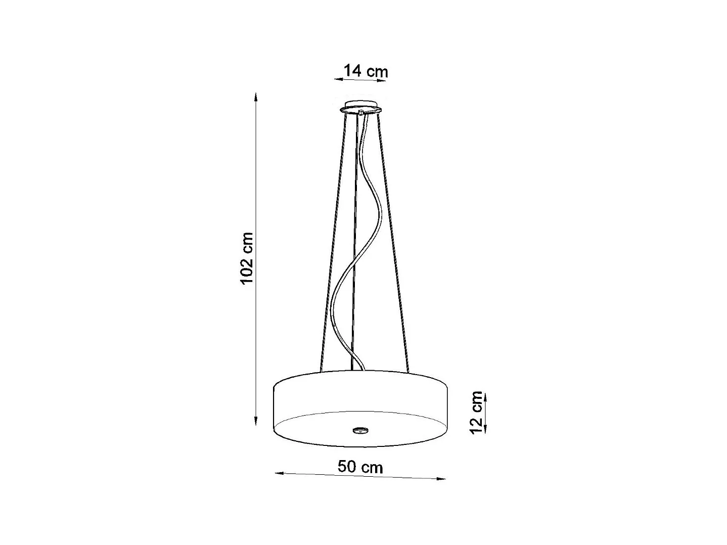 Lampadario Cilindrico Bianco 50cm E27 Lámpara colgante cilíndrica Blanca 50cm E27