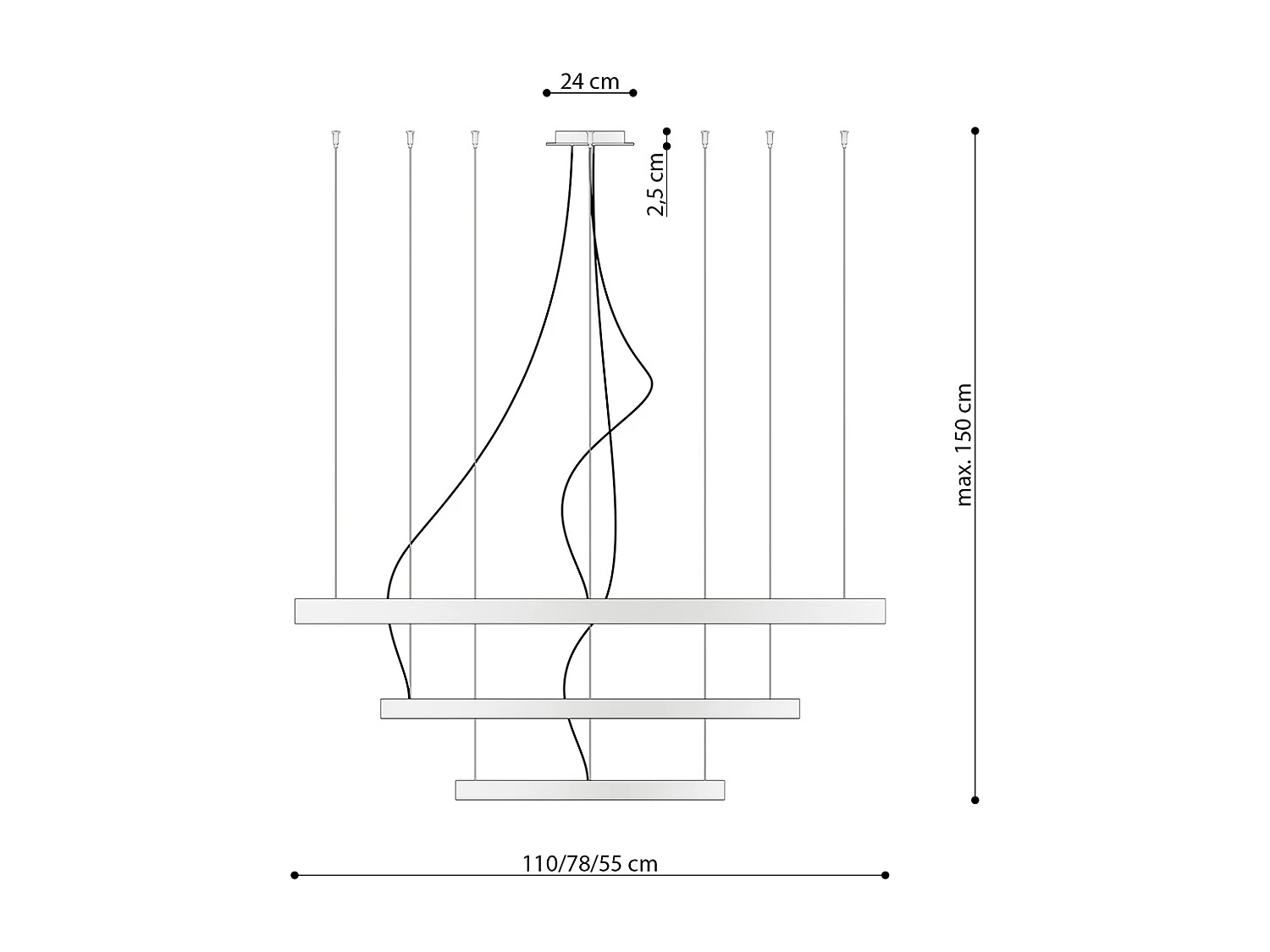 Sollux Rio Integrierte LED-Hängeleuchte in der Decke, Weiß