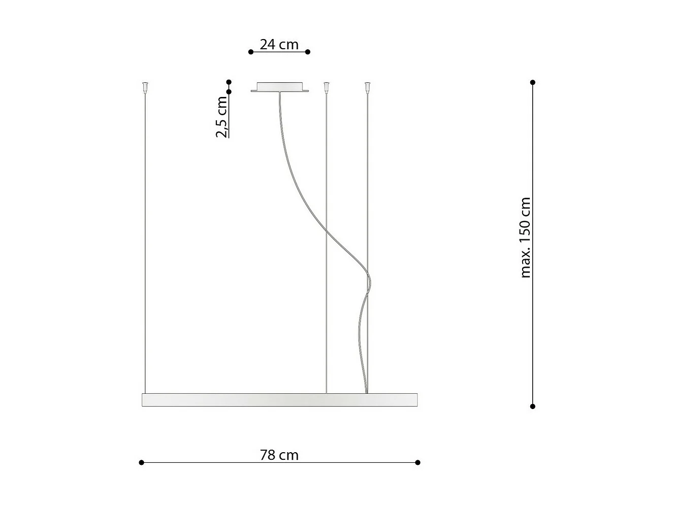 Sollux Lighting Rio Plafonnier suspendu à anneau LED intégré, noir, 4000K, 5520lm