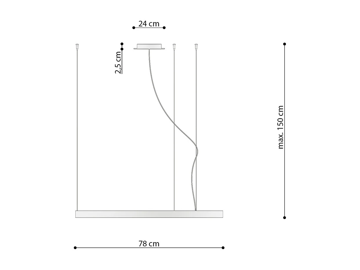 Sollux Lighting Rio Plafonnier suspendu à anneau LED intégré, noir, 4000K, 5520lm