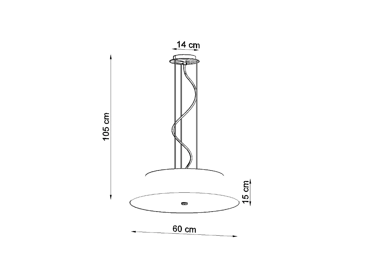 Zylindrische Pendelleuchte Weiß 60cm E27 Lampada a Sospensione Cilindrica Bianca 60cm E27