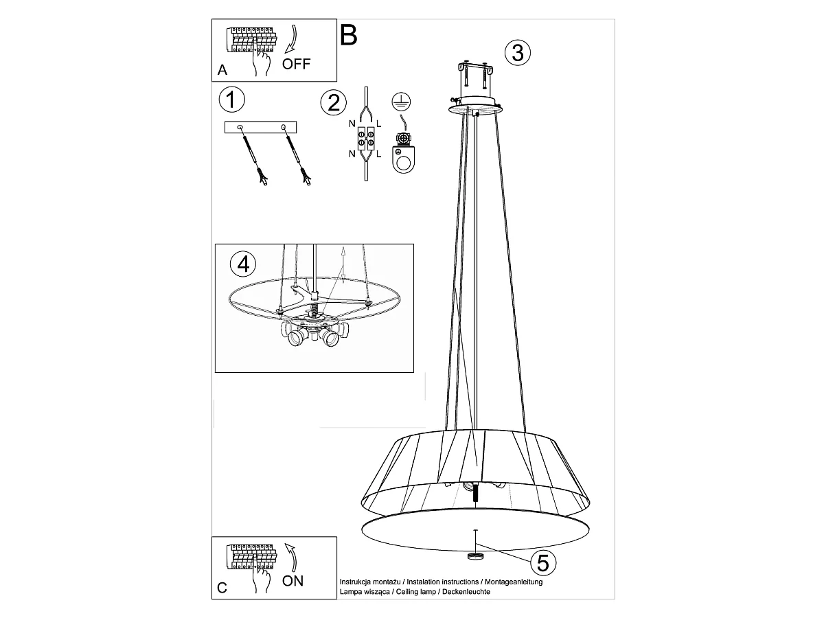 Zylindrische Pendelleuchte Weiß 60cm E27 Lampada a Sospensione Cilindrica Bianca 60cm E27