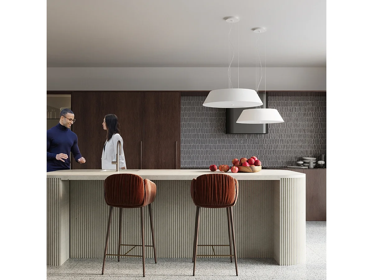 Zylindrische Pendelleuchte Weiß 60cm E27 Lampada a Sospensione Cilindrica Bianca 60cm E27