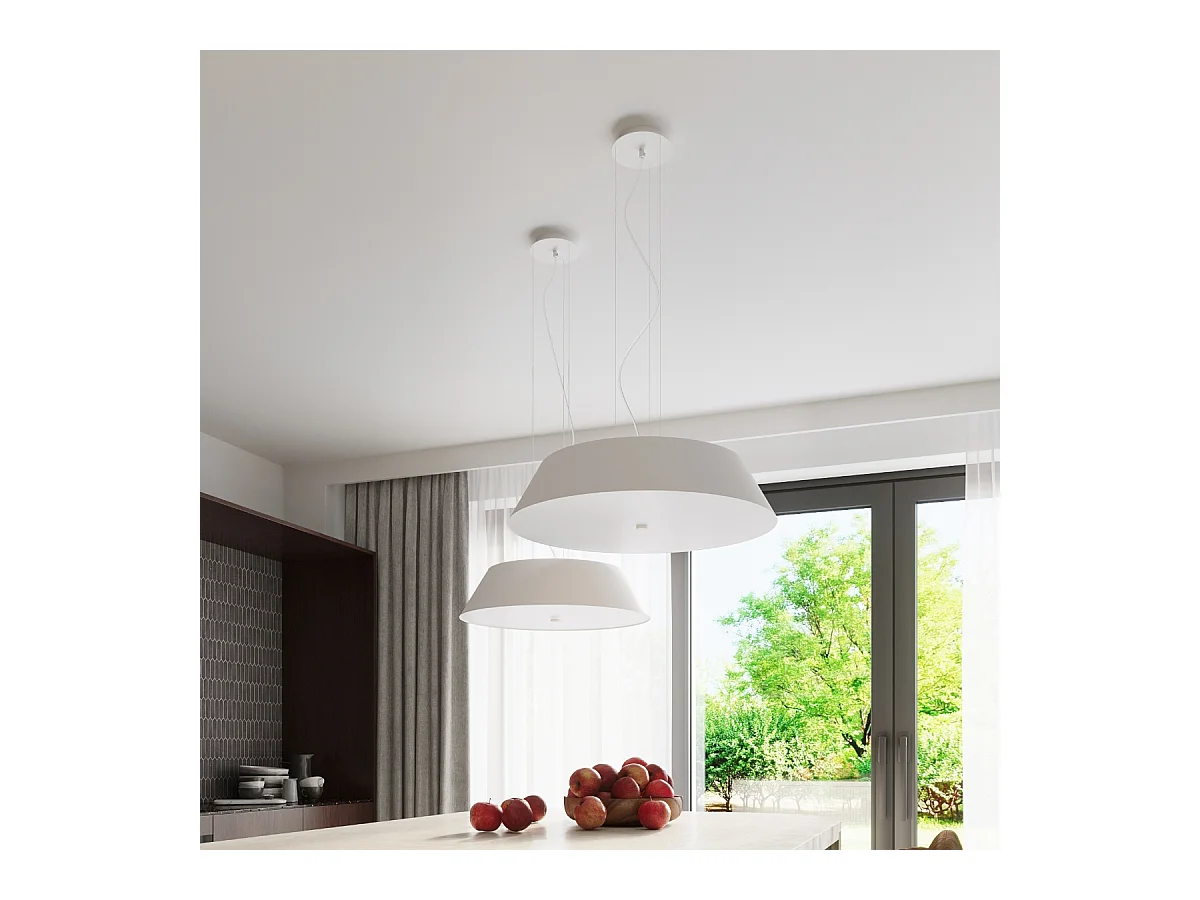 Kroonluchters Vega Minimalistisch Van  - 5 Lichtbronnen - L.60 X H.105 Cm - Wit