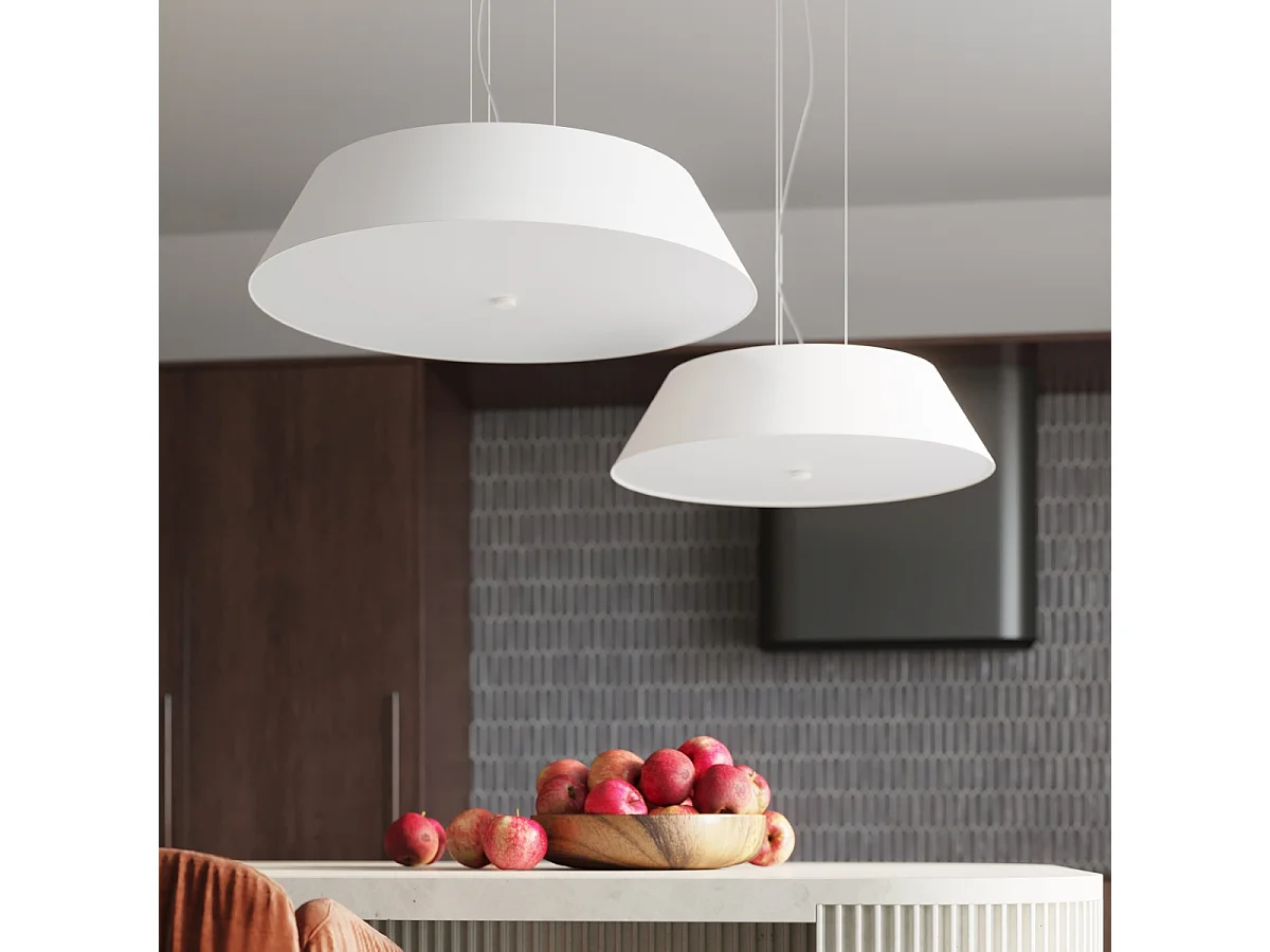 Kroonluchters Vega Minimalistisch Van  - 5 Lichtbronnen - L.60 X H.105 Cm - Wit