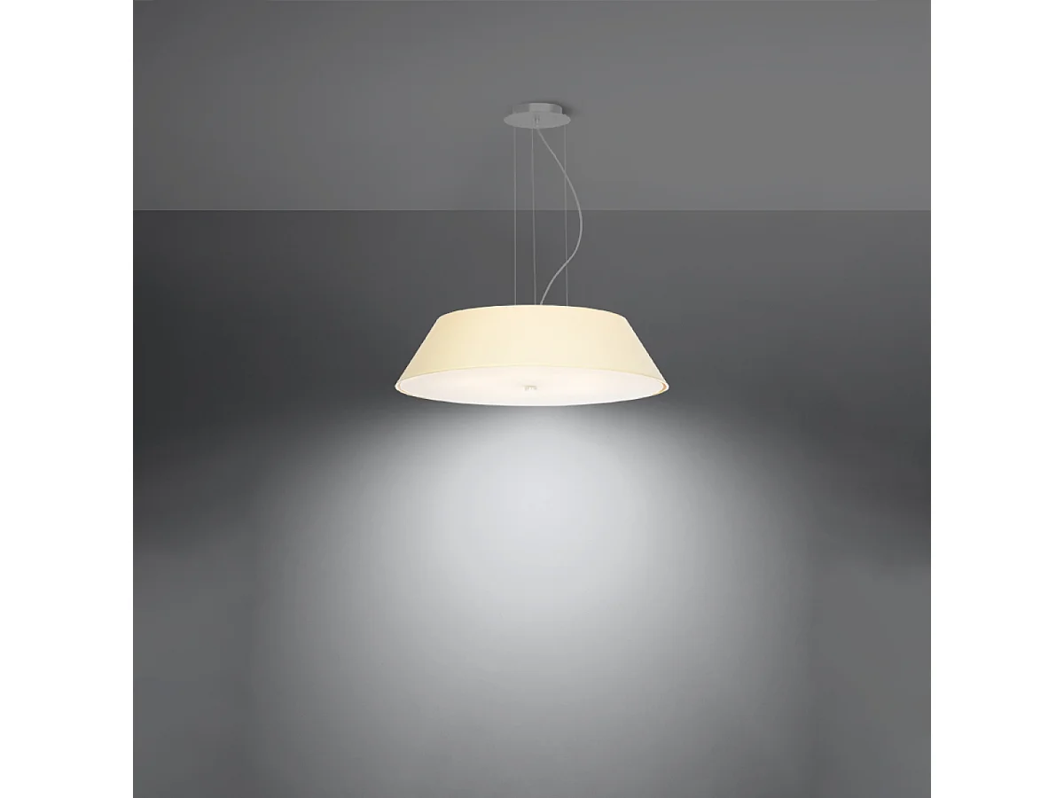 Kroonluchters Vega Minimalistisch Van  - 5 Lichtbronnen - L.60 X H.105 Cm - Wit