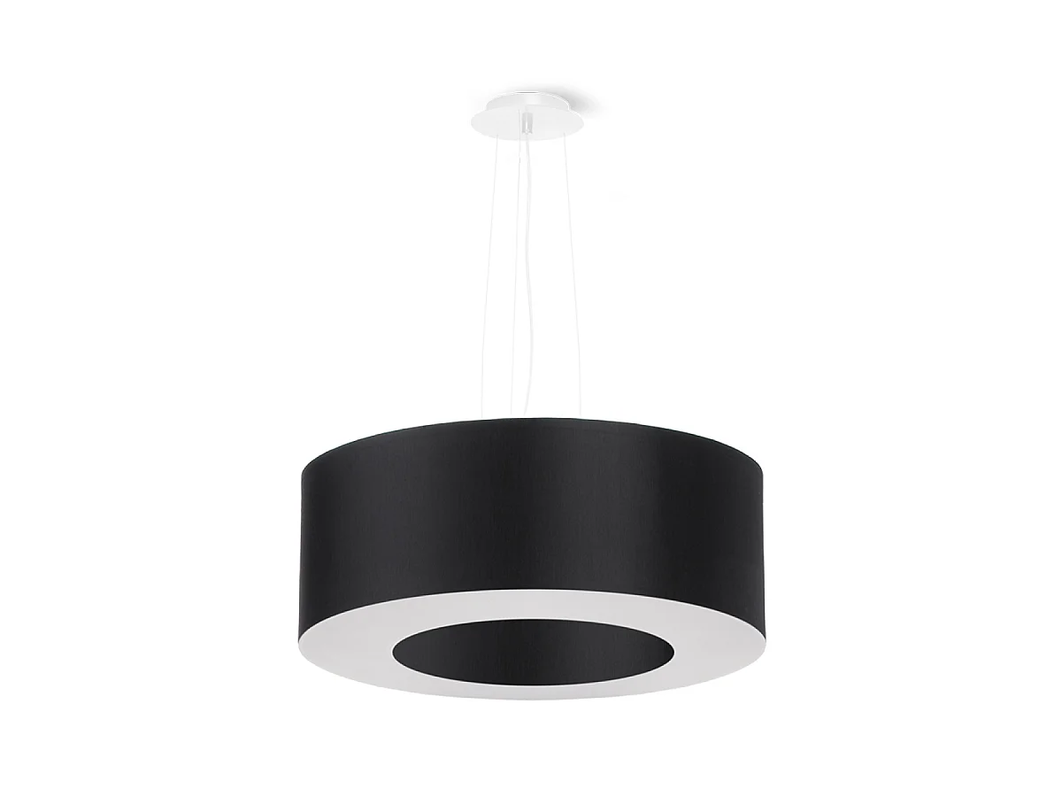 Sollux SATURNO Suspension Cylindrique Noir 50cm E27
