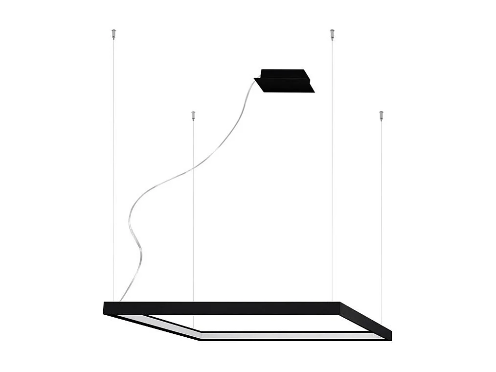 Sollux Lighting Nelya Lámpara de techo colgante cuadrada LED integrada, negra, 4000K, 5757lm