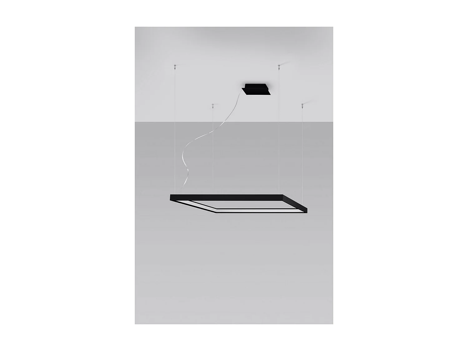 Sollux Lighting Nelya Lámpara de techo colgante cuadrada LED integrada, negra, 4000K, 5757lm