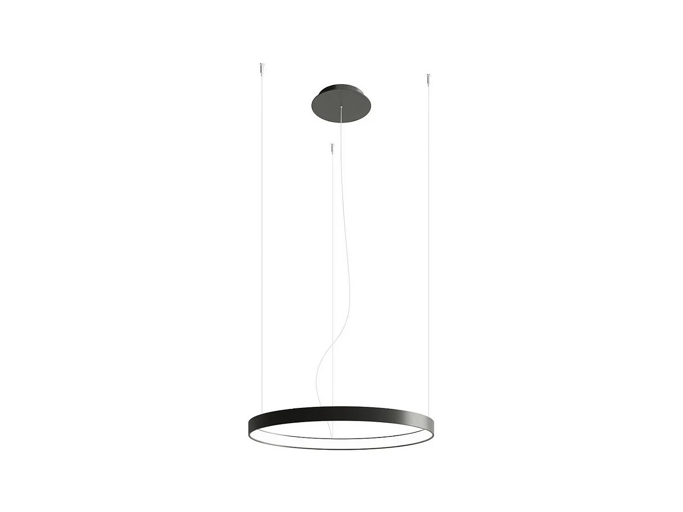 Sollux Lighting Rio Plafonnier suspendu à anneau LED intégré, noir, 4000K, 3870lm