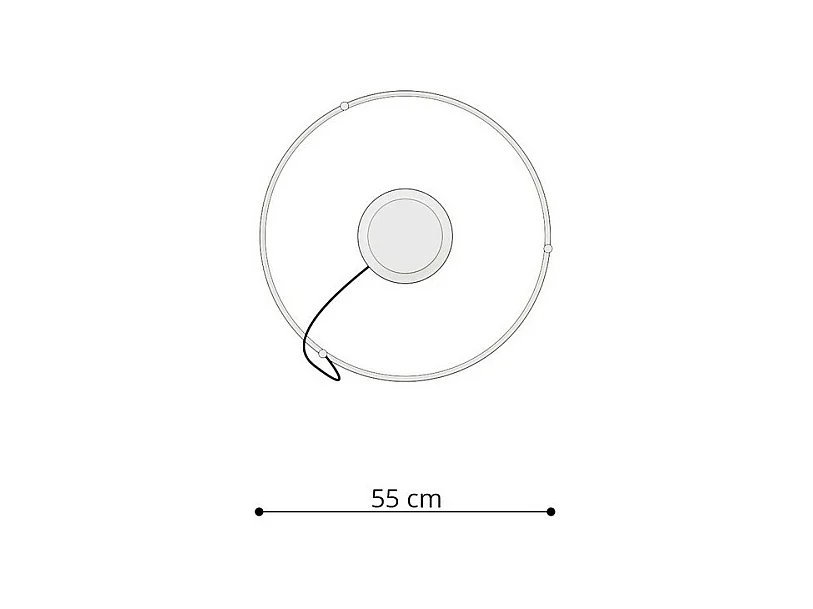 Sollux Lighting Rio Plafonnier suspendu à anneau LED intégré, noir, 4000K, 3870lm