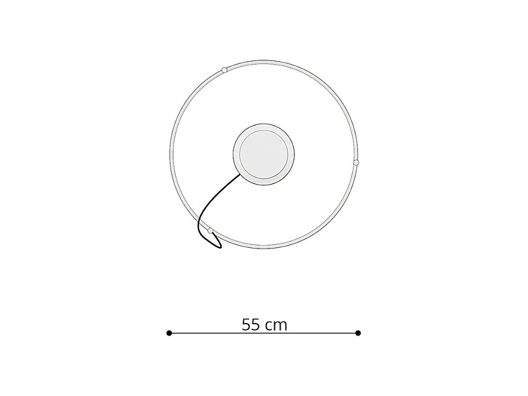 Sollux Lighting Rio Plafonnier suspendu à anneau LED intégré, noir, 4000K, 3870lm