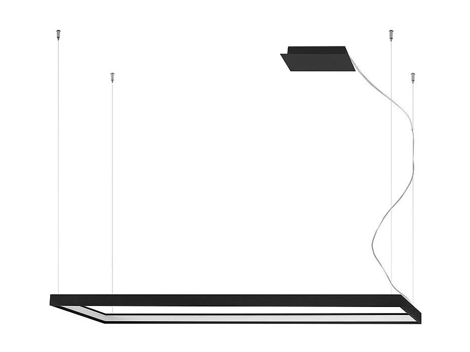 Sollux lichting Tuula Integrierte rechteckige LED-Deckenleuchte, schwarz, 3000 K, 5751 lm